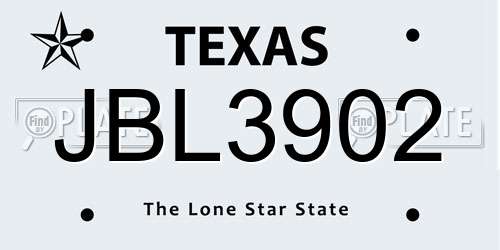 JBL3902 Texas License Plate