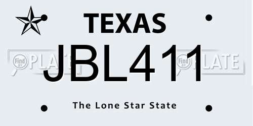 JBL411 Texas License Plate