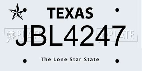 JBL4247 Texas License Plate