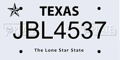 JBL4537 Texas License Plate