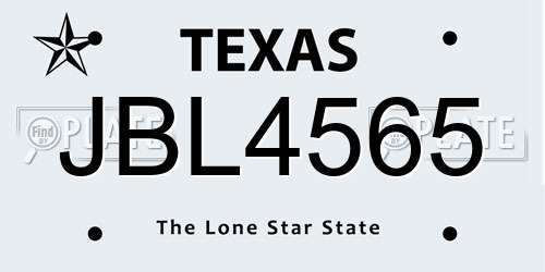 JBL4565 Texas License Plate