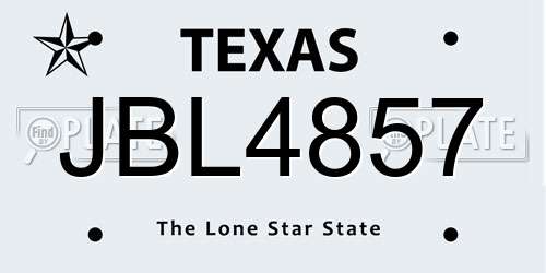 JBL4857 Texas License Plate