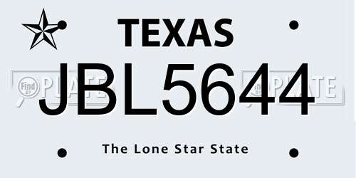 JBL5644 Texas License Plate