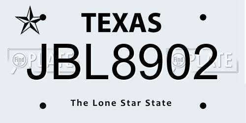JBL8902 Texas License Plate