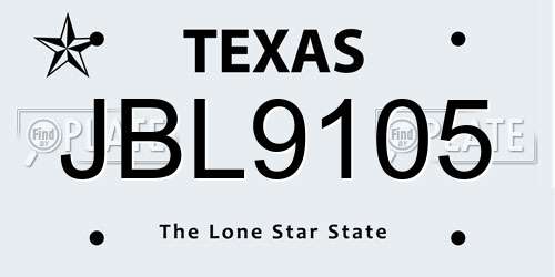JBL9105 Texas License Plate