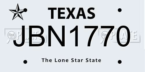 JBN1770 Texas License Plate