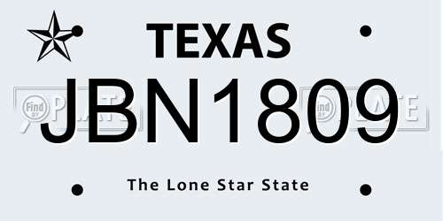 JBN1809 Texas License Plate