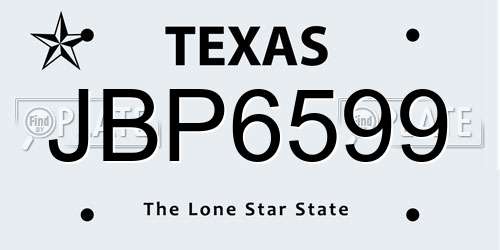 JBP6599 Texas License Plate