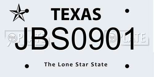 JBS0901 Texas License Plate