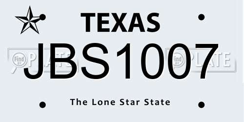 JBS1007 Texas License Plate
