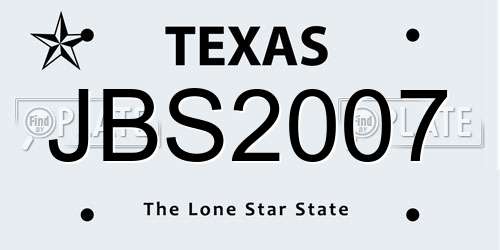 JBS2007 Texas License Plate