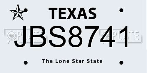 JBS8741 Texas License Plate