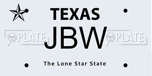 JBW Texas License Plate