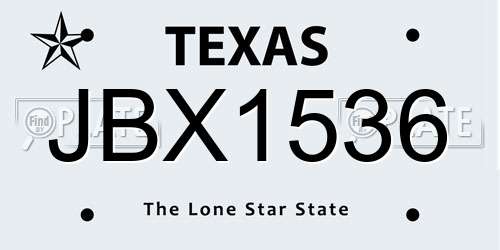 JBX1536 Texas License Plate