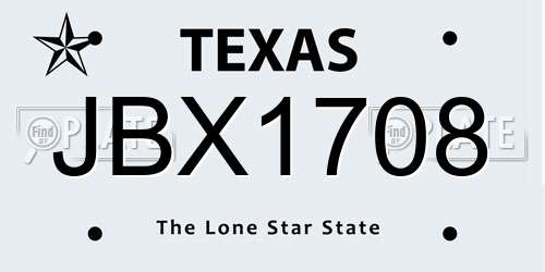JBX1708 Texas License Plate
