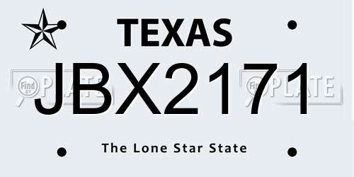 JBX2171 Texas License Plate