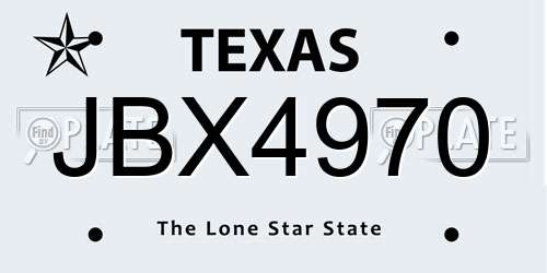 JBX4970 Texas License Plate