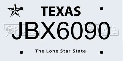 JBX6090 Texas License Plate