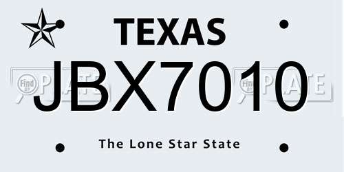 JBX7010 Texas License Plate