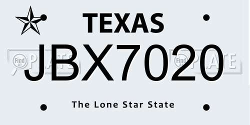 JBX7020 Texas License Plate
