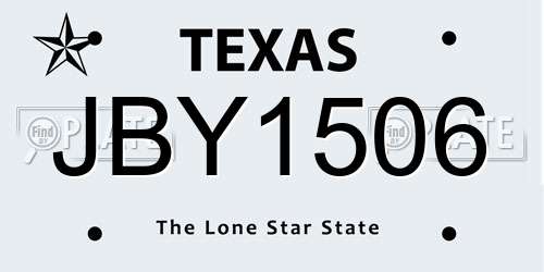 JBY1506 Texas License Plate