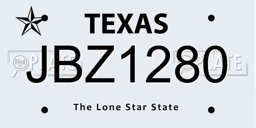 JBZ1280 Texas License Plate