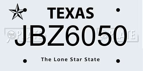 JBZ6050 Texas License Plate