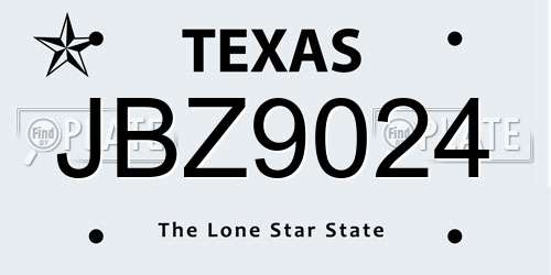 JBZ9024 Texas License Plate
