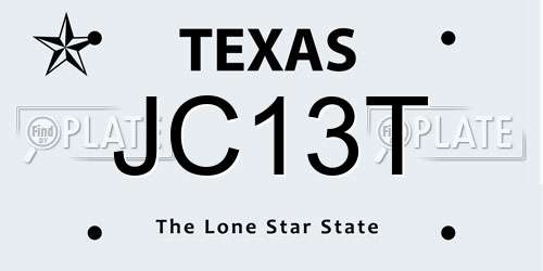JC13T Texas License Plate