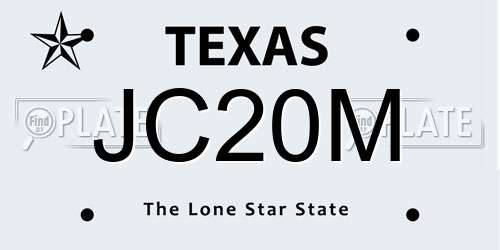JC20M Texas License Plate