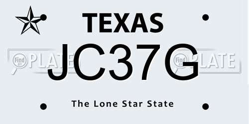 JC37G Texas License Plate