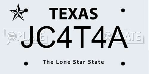 JC4T4A Texas License Plate
