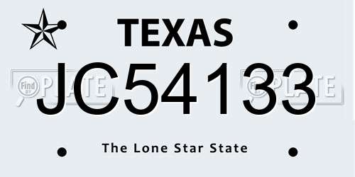 JC54133 Texas License Plate