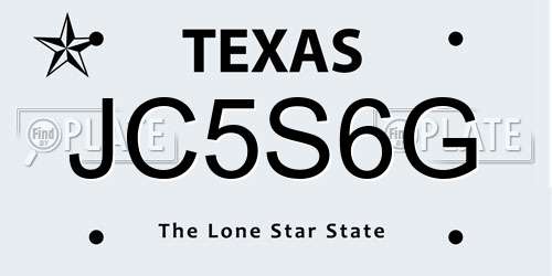 JC5S6G Texas License Plate