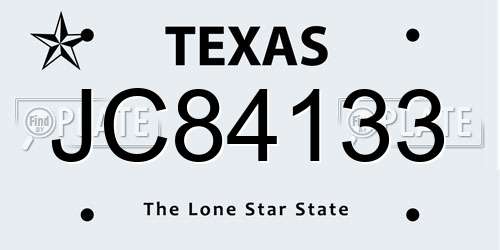 JC84133 Texas License Plate