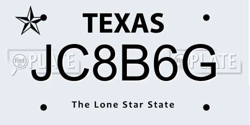 JC8B6G Texas License Plate