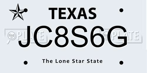 JC8S6G Texas License Plate