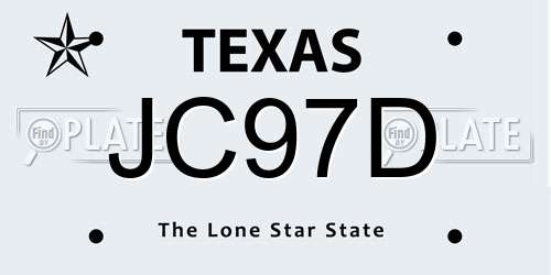 JC97D Texas License Plate