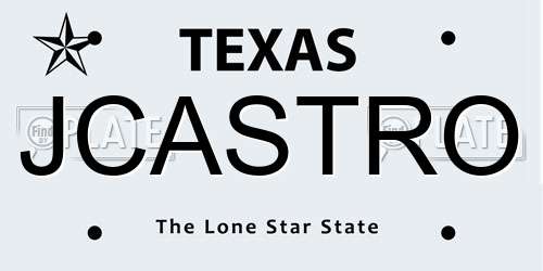 JCASTRO Texas License Plate