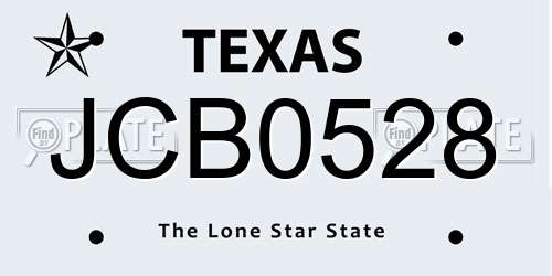 JCB0528 Texas License Plate