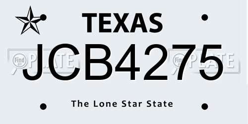 JCB4275 Texas License Plate