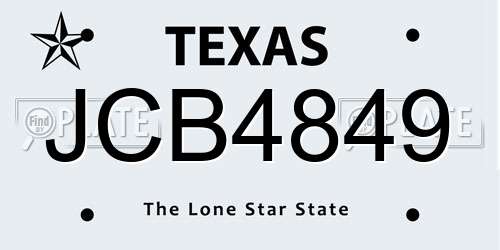 JCB4849 Texas License Plate