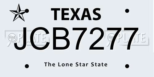 JCB7277 Texas License Plate