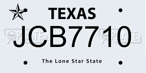 JCB7710 Texas License Plate
