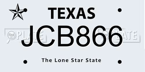 JCB866 Texas License Plate
