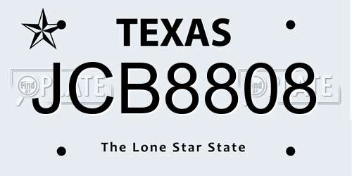 JCB8808 Texas License Plate