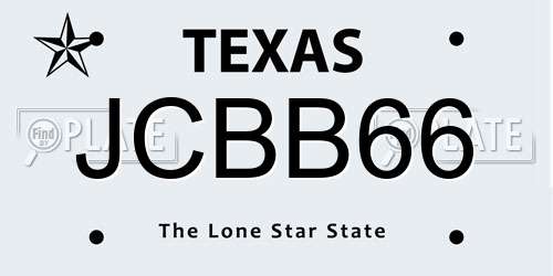 JCBB66 Texas License Plate