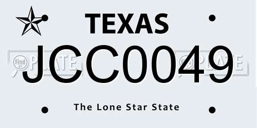 JCC0049 Texas License Plate