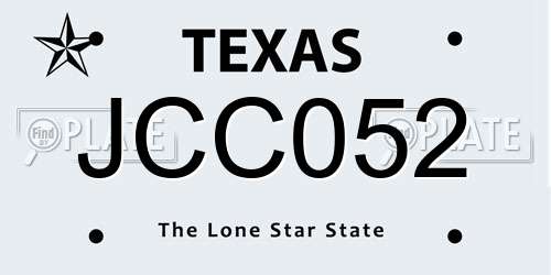 JCC052 Texas License Plate