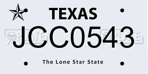JCC0543 Texas License Plate